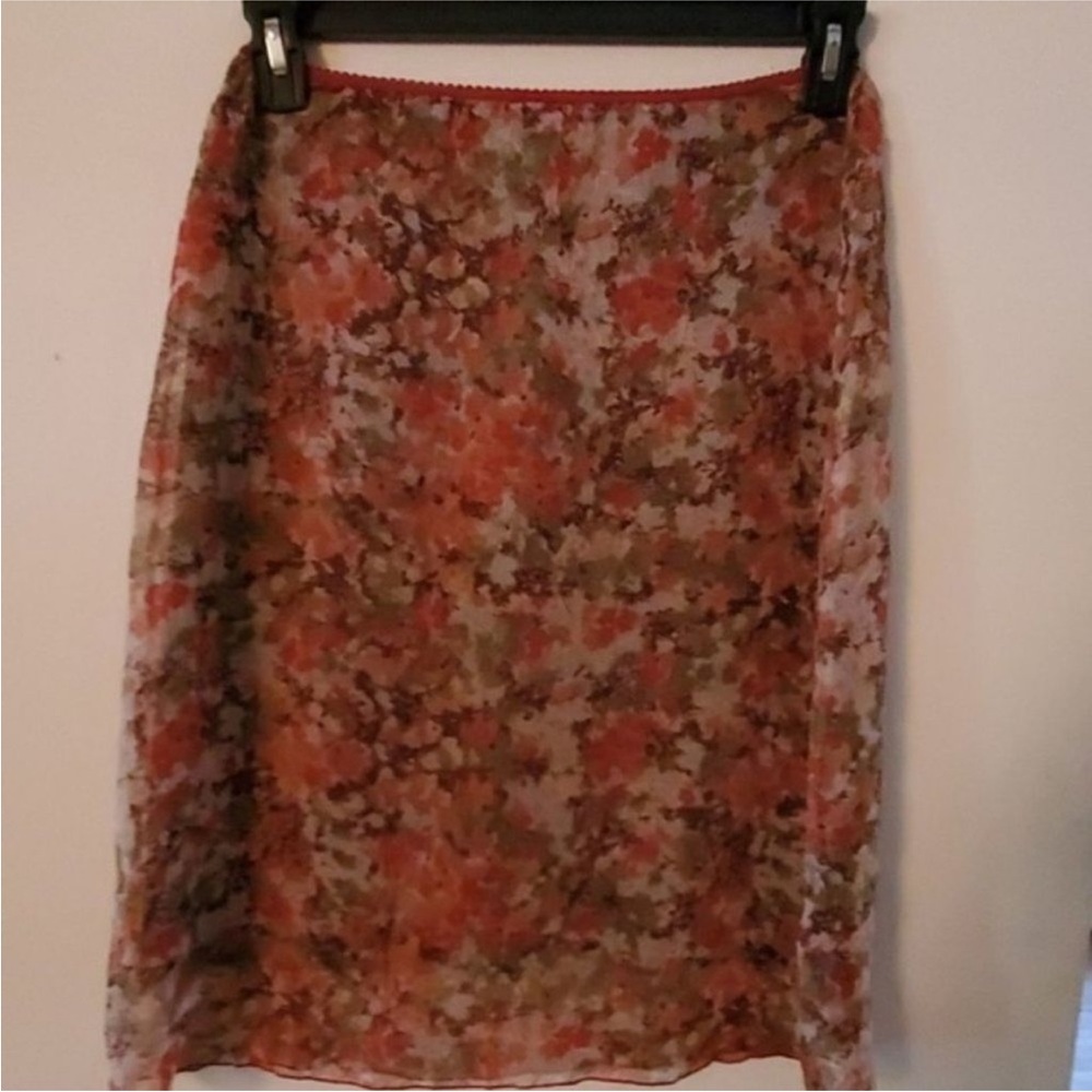 Jonathan Martin Brown Multi Color Floral Skirt S
